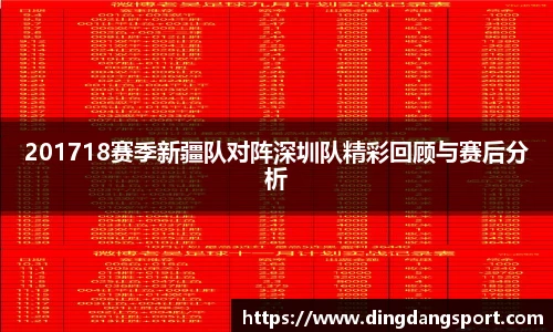 k1十年体育品牌201718赛季新疆队对阵深圳队精彩回顾与赛后分析